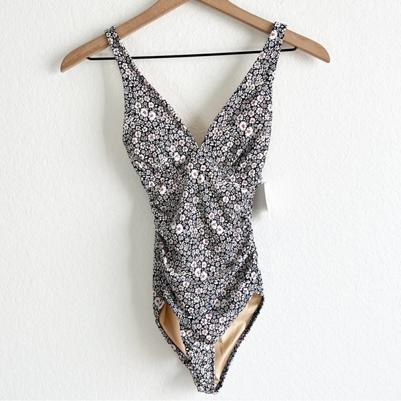 AMAZON ESSENTIALS WOMEN'S TUMMY CONTROL SHAPING FLORAL SWIMSUIT SIZE 00 NEW - Picture 2 of 9